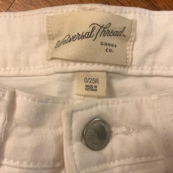 Universal Thread size 0/25R high-rise skinny white distressed jeans NWT - Picture 5 of 8